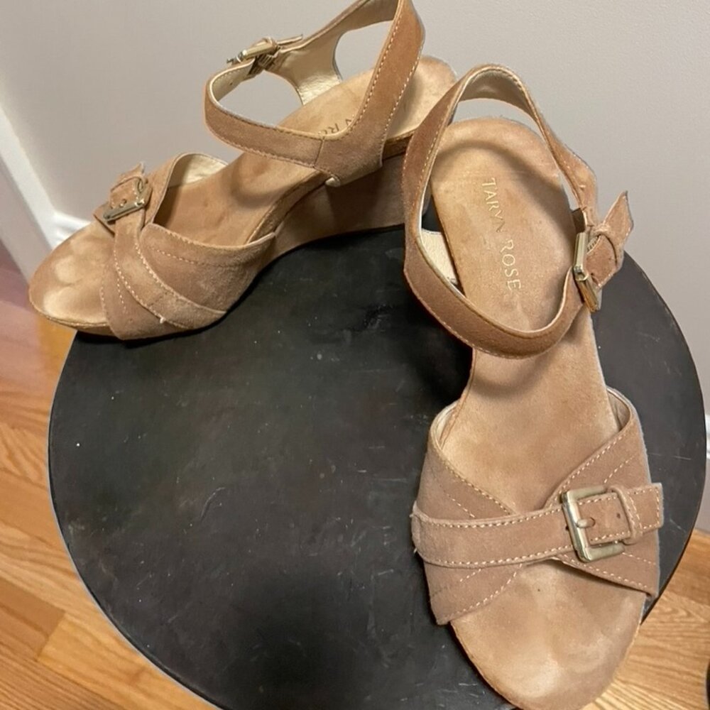 Taryn Rose suede wedge size 6